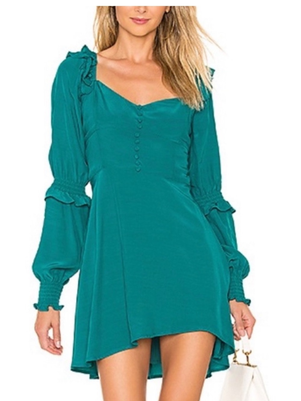 NEW! For Love & Lemons x Revolve Sweetheart Dress in Teal Blue Green Small